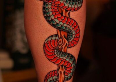 Japanese traditional snake tattoo