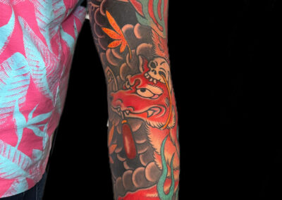 tattoo full sleeve of kitsune
