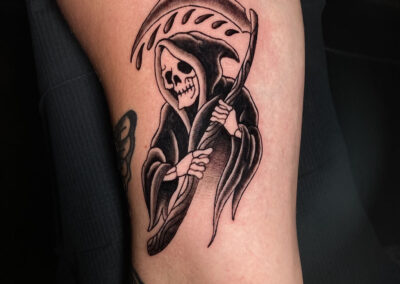 American traditional tattoo of grim reaper