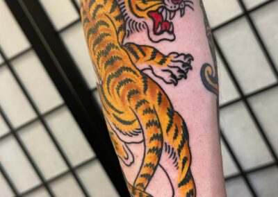 Japanese traditional full color tiger tattoo