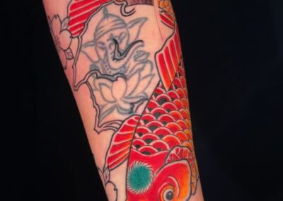 Japanese traditional red koi tattoo