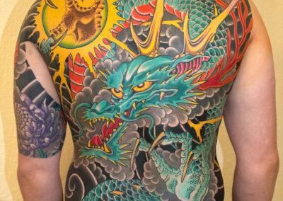 traditional japanese dragon back piece by Mario Arcila